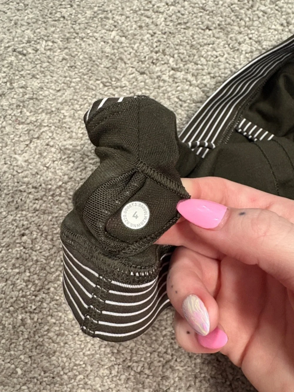 Lululemon Energy Bra *Medium Support, B-D Cup In Hype Stripe Dark Olive White